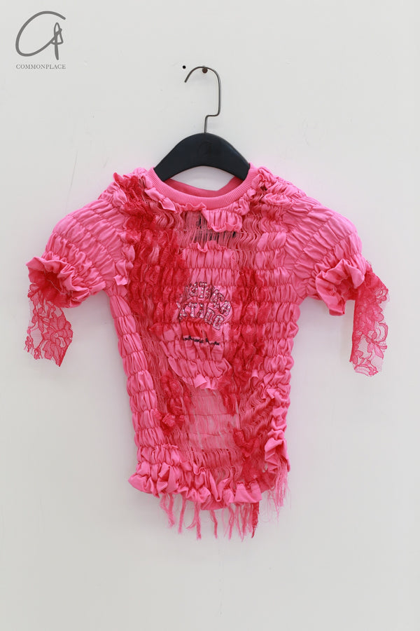 CONSTANÇA ENTRUDO Woven Deconstructed T-shirt CE-SS24_TSHI02-FH Pink